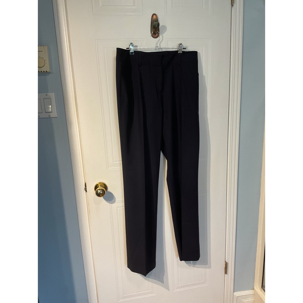 Tristan Dress Pants Womens 10 Navy Blue Excellent Wool Blend Straight Tailored